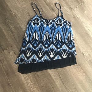 INC double layer asymmetrical sleeveless top